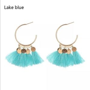 Gold tassel boho earrings